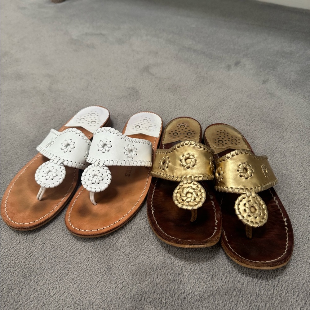 Stylish Women's Sandals in White and Gold